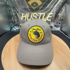 Johnny Morris Bass Pro Shops Brown Derby Beige Trucker Mesh Snapback
